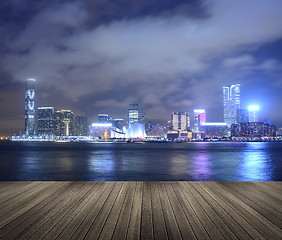 Image showing Victoria harbor in the night