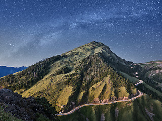 Image showing mountain under stars