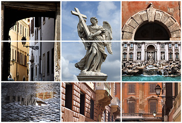 Image showing Rome landmarks collage