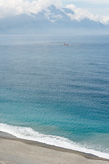 Image showing Seascape with cloudy sky