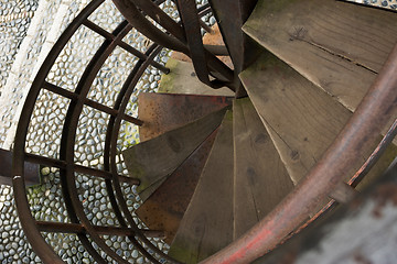 Image showing Old rusty staircase