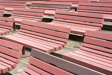 Image showing Benches in the park