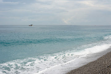 Image showing Seascape with boat