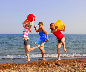 Image showing Girls on a beach