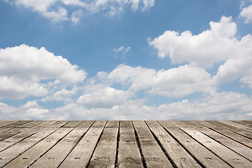 Image showing Wooden ground with sky