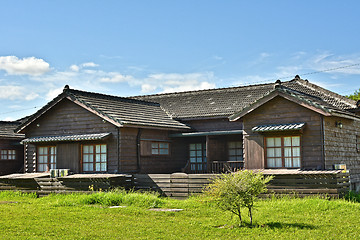 Image showing Wooden house and garden