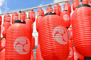 Image showing Asian red lanterns