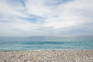 Image showing Seascape with cloudy sky