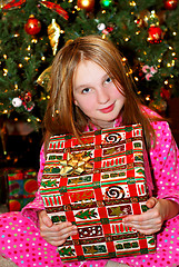 Image showing Child with Christmas present