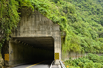 Image showing Road tunnel in mountain