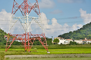 Image showing Power lines in countryside