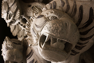 Image showing Chinese temple tiger statue