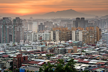 Image showing Sunset cityscape