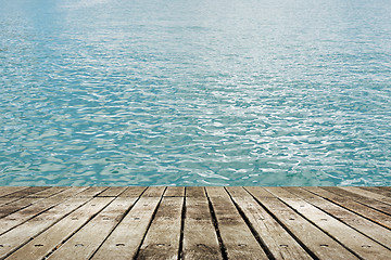 Image showing lake with wooden ground