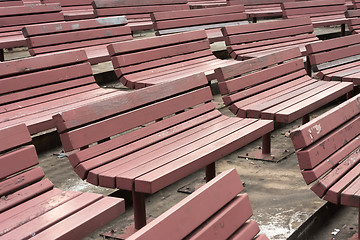 Image showing Benches in the park