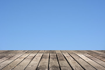 Image showing Wooden ground with sky