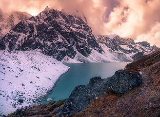 Image showing Sunset landscape in the Mountains