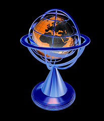 Image showing Terrestrial globe model 