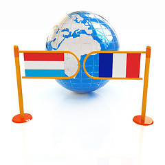 Image showing Three-dimensional image of the turnstile and flags of France and