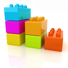 Image showing Building blocks efficiency concept on white 