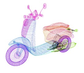 Image showing Vintage Retro Moped. 3d model