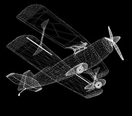 Image showing retro airplane isolated on black background 