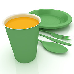 Image showing Fast-food disposable tableware