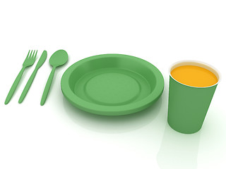 Image showing Fast-food disposable tableware