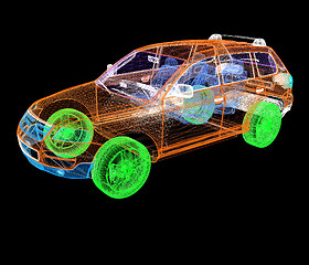 Image showing Model cars. 3d render 