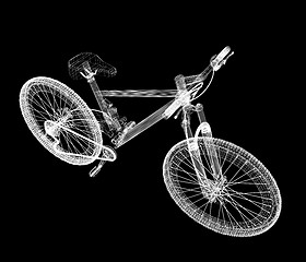 Image showing bicycle as a 3d wire frame object isolated