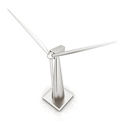 Image showing Wind turbine isolated on white 