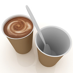 Image showing Coffe in fast-food disposable tableware