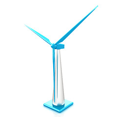 Image showing Wind turbine isolated on white 