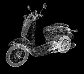 Image showing Vintage Retro Moped. 3d model