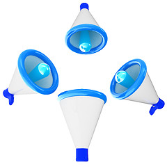 Image showing Loudspeakers as announcement icon. Illustration on white 