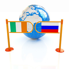 Image showing Three-dimensional image of the turnstile and flags of Ireland an