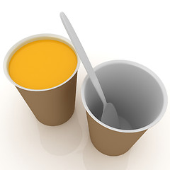 Image showing Orange juice in a fast food dishes