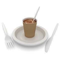 Image showing Coffe in fast-food disposable tableware