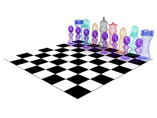 Image showing Chessboard with chess pieces