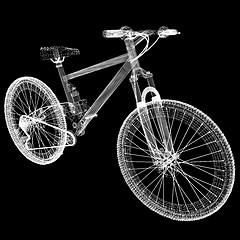 Image showing bicycle as a 3d wire frame object isolated