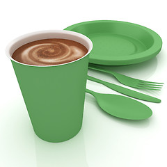 Image showing Fast-food disposable tableware