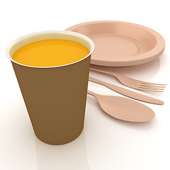 Image showing Fast-food disposable tableware