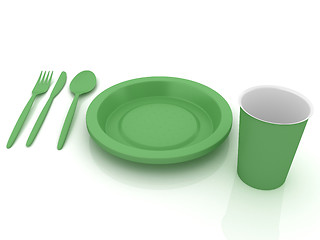 Image showing Fast-food disposable tableware