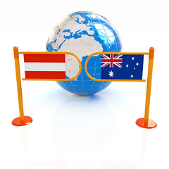 Image showing Three-dimensional image of the turnstile and flags of Australia 