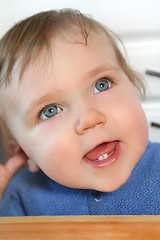 Image showing baby with two teeth