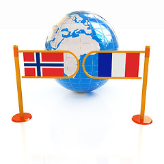 Image showing Three-dimensional image of the turnstile and flags of France and