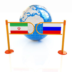 Image showing Three-dimensional image of the turnstile and flags of Russia and