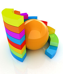 Image showing Abstract colorful structure with ball in the center 