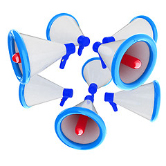 Image showing Loudspeakers as announcement icon. Illustration on white 
