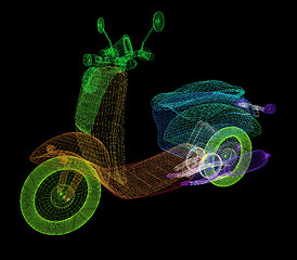 Image showing Vintage Retro Moped. 3d model